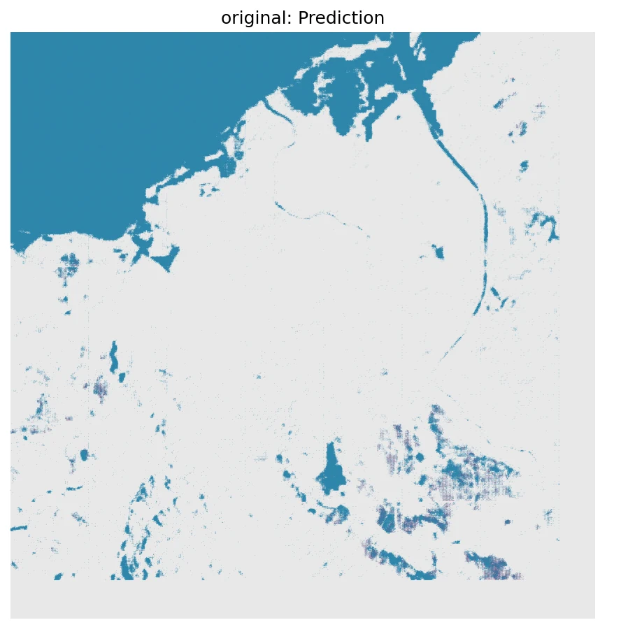 CS-Mamba flood prediction with the training-default preprocessing — the flood is almost entirely missed